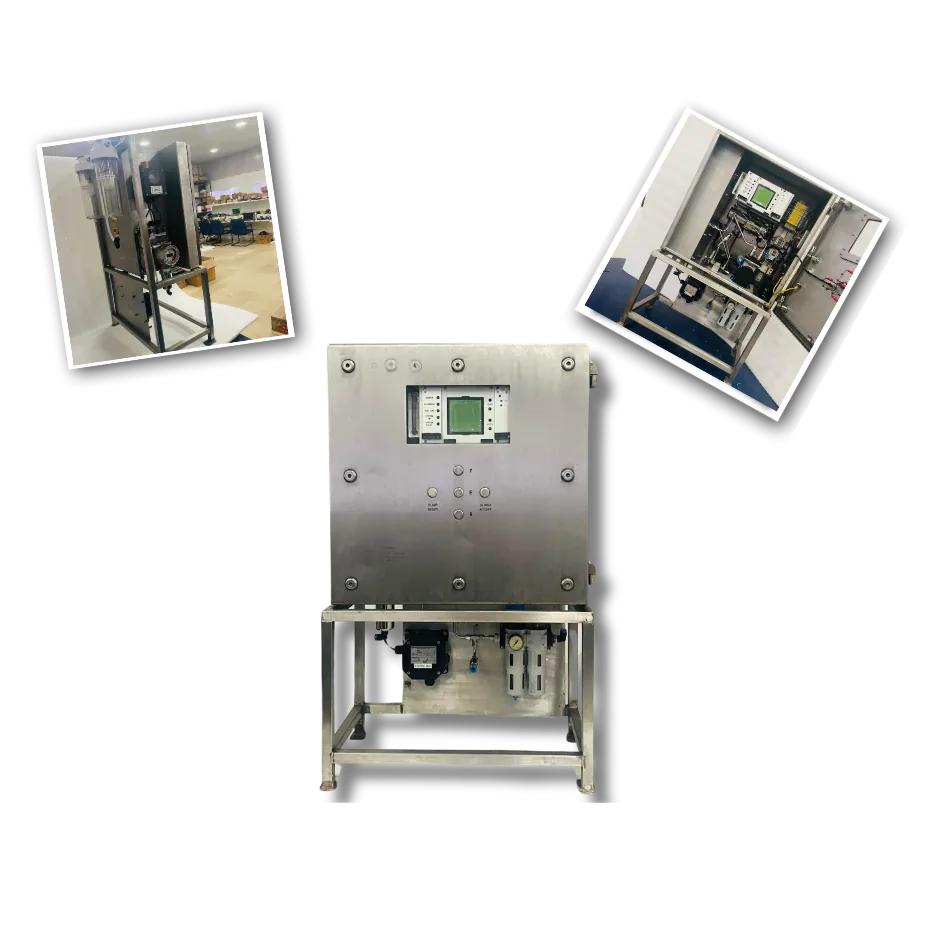 Stainless steel skid-mounted analyser panel