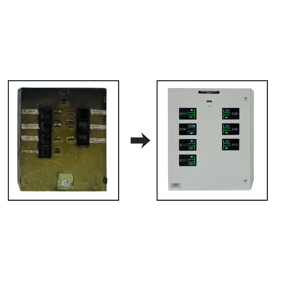 Panel retrofit before and after comparison