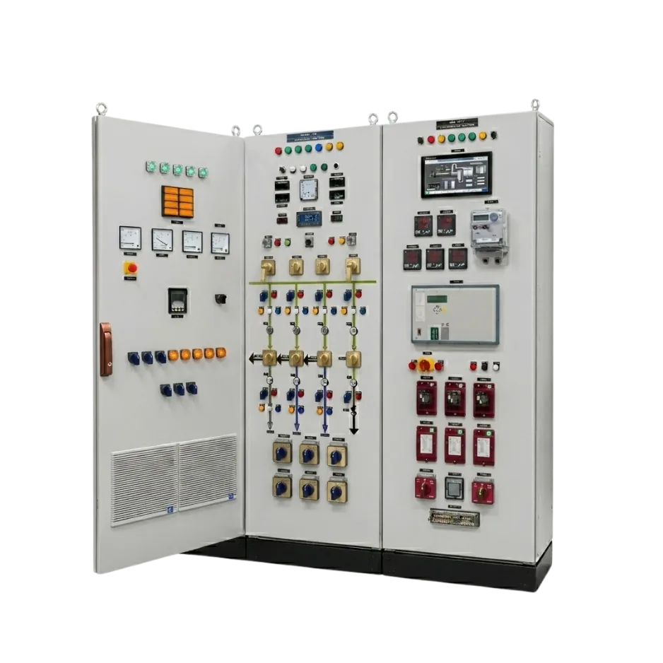 Generator control panel with mimic display
